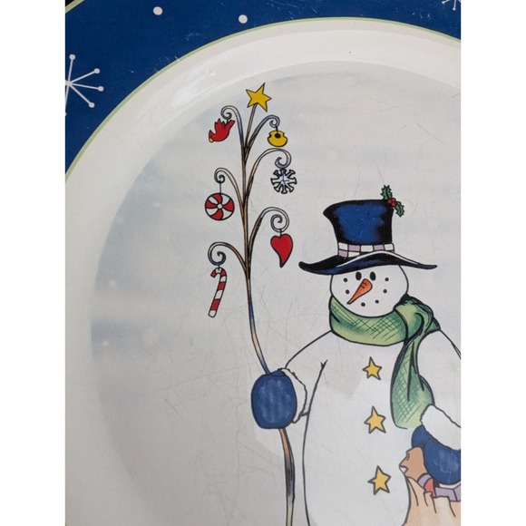 A Cute Snowman Christmas Dinner Plate 10 1/2" - Picture 9 of 10